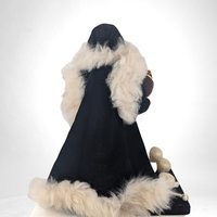 Vintage Halloween Santa Figurine, Velvet Robe, Lantern, Skulls, Spooky Christmas Decor, Unique Holiday Gift, Altered Art