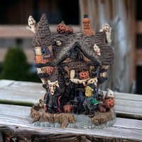 Vintage Halloween Ceramic Houses | Spooky Hollow Village | Haunted House, Bookstore, Witch Boutique | Collectible Halloween Decor