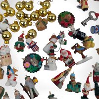 Vintage Miniature Christmas Ornaments, Hallmark Ornaments, Mini Ornaments for Crafts, Fairy Garden Decor, Dollhouse Ornaments