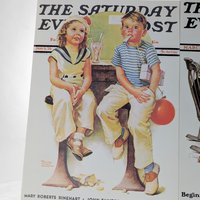 Set of 4 Norman Rockwell Saturday Evening Post Cover Prints, Vintage Illustrations, Wall Decor, 5x7" Cards