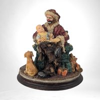 1994 Signed Emmett Kelly Jr. Santa Figure, Clown Santa with Baby, Christmas Decor, Collectible Figurine