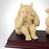 1998 Accoutrements See No Evil, Hear No Evil, Speak No Evil Imps, Set of 3 Figurines, Gothic Decor, Quirky Gift