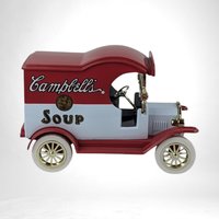 Vintage 1997 Gearbox Campbell's Soup 1912 Ford Model T Delivery Car Die Cast Bank | Collectible Red Truck | Retro Advertising Memorabilia