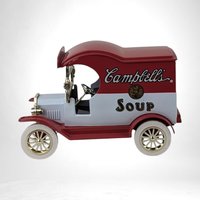 Vintage 1997 Gearbox Campbell's Soup 1912 Ford Model T Delivery Car Die Cast Bank | Collectible Red Truck | Retro Advertising Memorabilia