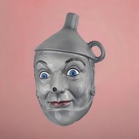 Vintage 1995 Clay Art Wizard of Oz Cowardly Lion, Tin Man and Cowardly Lion Wall Mask Set - Turner Entertainment - Whimsical Home Decor