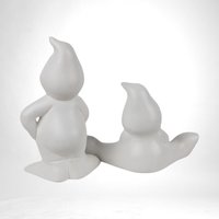 Vintage Ceramic Ghost Figurines - Pair of Ghosts - Halloween Decor - Spooky Cute Ghosts - Halloween Decorations