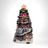 Vintage Kmart Trim A Tree Lighted Christmas Tree Village |  Christmas Village Scene |  Holiday Decor |  Tabletop Christmas Tree | 13.5"
