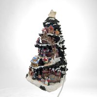 Vintage Kmart Trim A Tree Lighted Christmas Tree Village |  Christmas Village Scene |  Holiday Decor |  Tabletop Christmas Tree | 13.5"