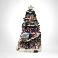 Vintage Kmart Trim A Tree Lighted Christmas Tree Village |  Christmas Village Scene |  Holiday Decor |  Tabletop Christmas Tree | 13.5"
