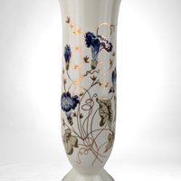 Vintage Zsolnay Hungary Vase, Porcelain Vase, Blue Flower Vase, Hand Painted Floral Vase, Home Decor, Gift for Collector
