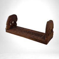Vintage Hand Carved Wooden Bookends, Elephant Bookends, Adjustable Book Holder,  Desk Organizer, Unique Gift for Reader