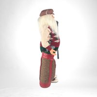 Vintage Golfing Santa Figure, Santa Claus with Argyle Sweater, Christmas Golfer Decoration, Holiday Decor, Unique Santa