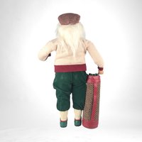 Vintage Golfing Santa Figure, Santa Claus with Argyle Sweater, Christmas Golfer Decoration, Holiday Decor, Unique Santa