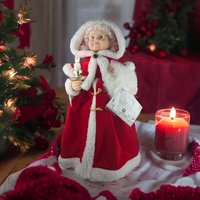 Vintage Telco Motion-ette Mrs. Claus Animated Figure, Christmas Decoration, Holiday Decor, Collectible, 23 1/2" Tall