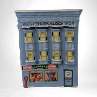 Vintage Coca-Cola Town Square Drug Store Building, Light-Up Christmas Village, 8.5" Ceramic Collectible
