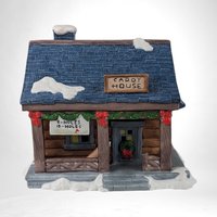 Vintage Roman Inc. Lighted Caddy House -  Christmas Village Collectible -  Golf Theme Holiday Decor - With Original Box