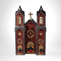Vintage 1986 Department 56 "St. James Church" - Snowhorse Series - Lighted Ceramic Building - Christmas Village Collectible