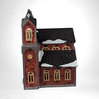 Vintage 1986 Department 56 "St. James Church" - Snowhorse Series - Lighted Ceramic Building - Christmas Village Collectible