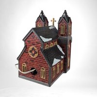 Vintage 1986 Department 56 "St. James Church" - Snowhorse Series - Lighted Ceramic Building - Christmas Village Collectible