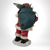 Vintage Kurt Adler Santa Claus Figurine -  Stiff Fabric with Toy Bag and Scroll -  Christmas Decor -  Collectible Santa