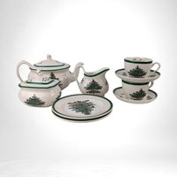Vintage Spode Christmas Tree Children's 11-Piece Tea Set -  Royal Doulton -  Collectible China -  Holiday Gift