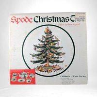 Vintage Spode Christmas Tree Children's 11-Piece Tea Set -  Royal Doulton -  Collectible China -  Holiday Gift