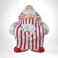 Vintage Dept 56 "Cat Nap" Santa,  Christmas Decor,  Sleeping Santa Figurine,  Holiday Decor,  Collectible Santa,  Cat Lover Gift