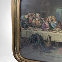 Vintage Bronozetti Last Supper Framed Print,  Religious Wall Art,  Christian Decor,  Vintage Home Decor,  Dining Room Art, 18.5x22.5"