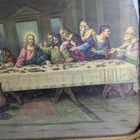 Vintage Bronozetti Last Supper Framed Print,  Religious Wall Art,  Christian Decor,  Vintage Home Decor,  Dining Room Art, 18.5x22.5"