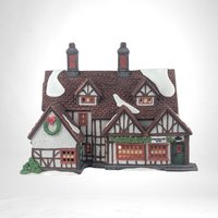 Vintage 1991 Dept 56 Dickens' Village "Ashbury Inn" |  Lighted Porcelain House | Christmas Village Collectible | Holiday Decor