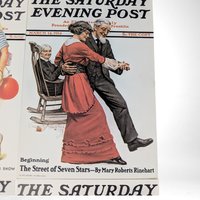 Set of 4 Norman Rockwell Saturday Evening Post Cover Prints, Vintage Illustrations, Wall Decor, 5x7" Cards