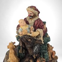 1994 Signed Emmett Kelly Jr. Santa Figure, Clown Santa with Baby, Christmas Decor, Collectible Figurine