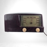 Vintage General Electric Model 400 Tube Radio, Art Deco Radio,  1940s Radio,  Collectible Radio, Burgundy Bakelite Radio