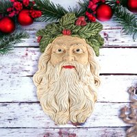 Vintage House of Lloyd Old World St. Nick Wall Hanging | Imperfect | Santa Face Plaque | Christmas Decor | Ceramic Santa | Holiday Decor
