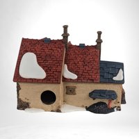 Vintage 1996 Dept 56 Dickens' Village "Butter Tub Farmhouse" | Lighted Porcelain Building | Christmas Village
