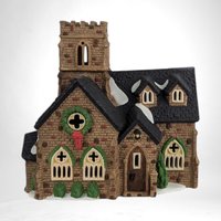 Vintage 1989 Dept 56 Dickens' Village "Knottinghill Church" | Lighted Porcelain Building | Christmas Village