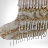 Vintage Mark Roberts Stocking Shaped Bag, Beaded Evening Bag,  Christmas Purse, Holiday Bag,  Unique Gift for Her