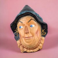 Vintage 1995 Clay Art Wizard of Oz Cowardly Lion, Tin Man and Cowardly Lion Wall Mask Set - Turner Entertainment - Whimsical Home Decor