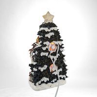 Vintage Kmart Trim A Tree Lighted Christmas Tree Village |  Christmas Village Scene |  Holiday Decor |  Tabletop Christmas Tree | 13.5"