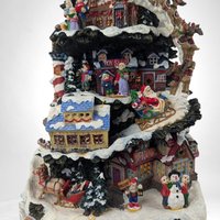 Vintage Kmart Trim A Tree Lighted Christmas Tree Village |  Christmas Village Scene |  Holiday Decor |  Tabletop Christmas Tree | 13.5"