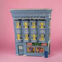 Vintage Coca-Cola Town Square Drug Store Building, Light-Up Christmas Village, 8.5" Ceramic Collectible