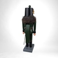 Vintage German Wooden Nutcracker | Green Soldier with Sword | Traditional Christmas Decor | Hand-Painted | Holiday Gift