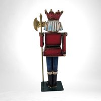 Pair of Vintage Metal Nutcrackers |  13" Soldier Figurines | Christmas Decorations |  Red & Green |  Holiday Decor | Unique Gift