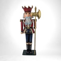 Pair of Vintage Metal Nutcrackers |  13" Soldier Figurines | Christmas Decorations |  Red & Green |  Holiday Decor | Unique Gift