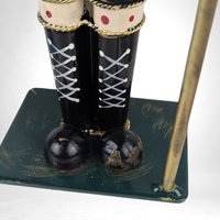 Pair of Vintage Metal Nutcrackers |  13" Soldier Figurines | Christmas Decorations |  Red & Green |  Holiday Decor | Unique Gift