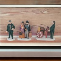 Vintage Dept 56 Heritage Village "Holiday Travelers" Figurine Set | Christmas Village Accessories | Victorian Carolers | Holiday Decor