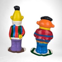 Vintage Ceramic Bert and Ernie Sesame Street Figurines, Hand-Painted Collectible Figures, Children's Room Decor, Nostalgic Gift