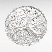 Vintage American Cut Crystal Relish Dish, Pinwheel Pattern, Divided Serving Dish, Appetizer Tray, Party Dish, Entertaining