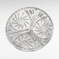 Vintage American Cut Crystal Relish Dish, Pinwheel Pattern, Divided Serving Dish, Appetizer Tray, Party Dish, Entertaining