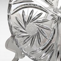 Vintage American Cut Crystal Relish Dish, Pinwheel Pattern, Divided Serving Dish, Appetizer Tray, Party Dish, Entertaining
